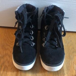 Black high top booties